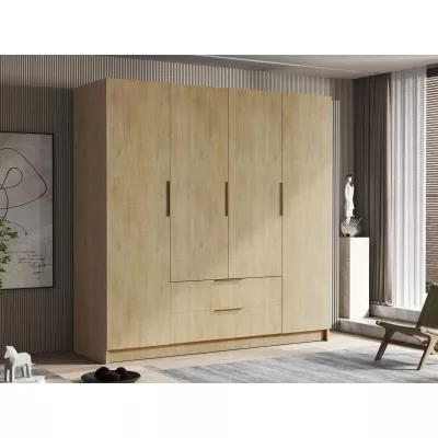Nagy gardrób 200 cm BETILA - cremona tölgy / arany