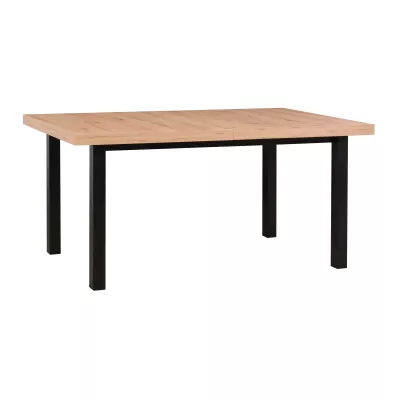 Étkezőasztal 92x160/240 (2x40) PENELOPE 6 - kézműves tölgy / fekete