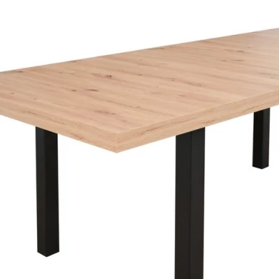 Étkezőasztal 92x160/240 (2x40) PENELOPE 6 - kézműves tölgy / fekete