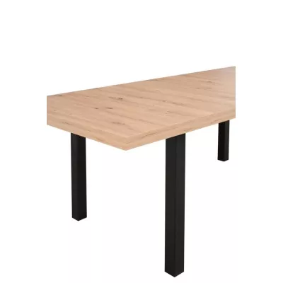 Étkezőasztal 92x160/240 (2x40) PENELOPE 6 - kézműves tölgy / fekete