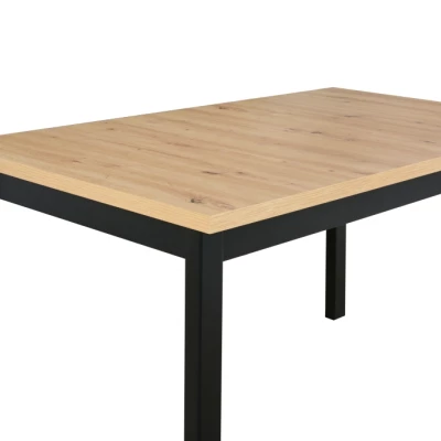 Étkezőasztal 80X140 DOROTA 2M - kézműves tölgy / fekete