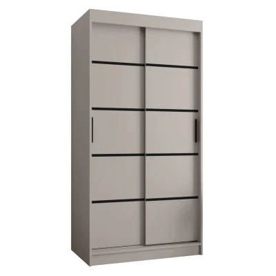 Keskeny gardróbszekrény 100 cm CASANDRA - kasmír / fekete