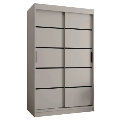 Keskeny gardróbszekrény 120 cm CASANDRA - kasmír / fekete