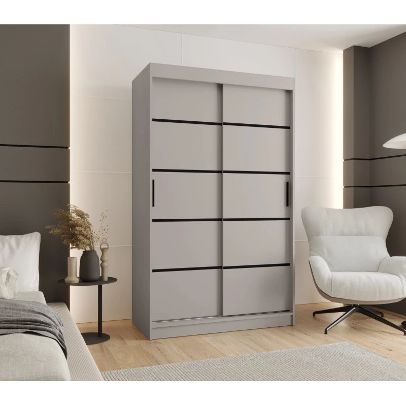 Keskeny gardróbszekrény 120 cm CASANDRA - kasmír / fekete