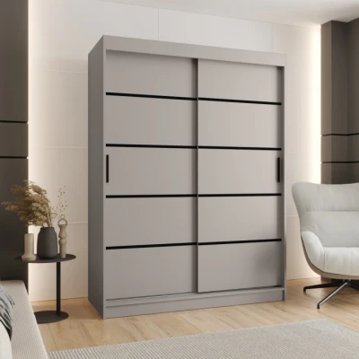 Széles gardrób 150 cm CASANDRA - kasmír / fekete
