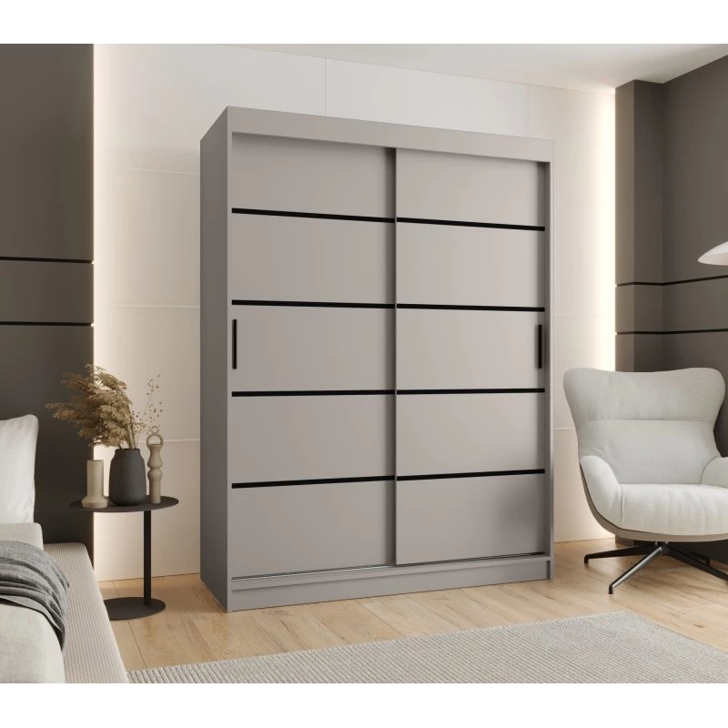Széles gardrób 150 cm CASANDRA - kasmír / fekete
