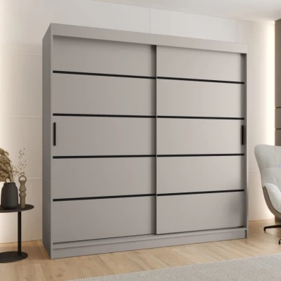 Széles gardrób 200 cm CASANDRA - kasmír / fekete
