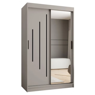 Tükrös gardrób 120 cm CASANDRA - kasmír / fekete