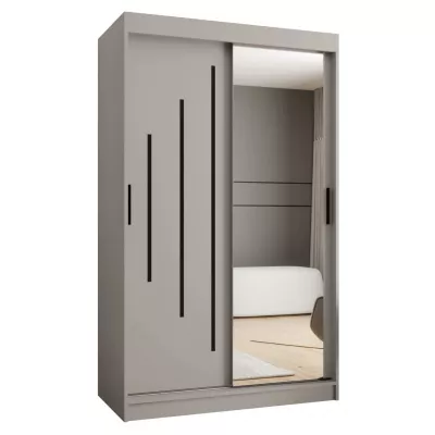 Tükrös gardrób 120 cm CASANDRA - kasmír / fekete