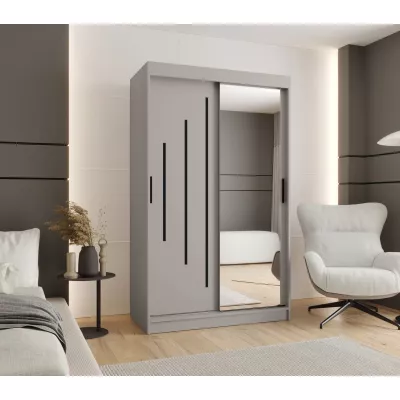 Tükrös gardrób 120 cm CASANDRA - kasmír / fekete