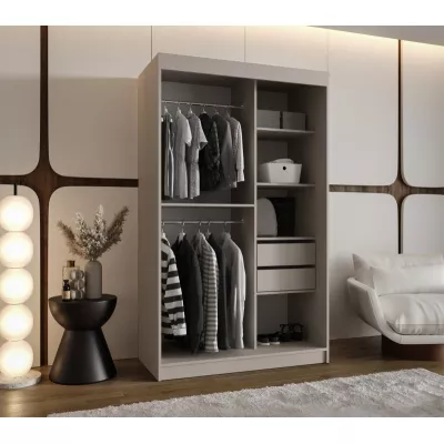 Tükrös gardrób 120 cm CASANDRA - kasmír / fekete