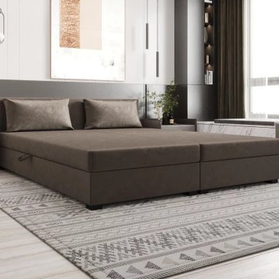 Franciaágy 140x200 ZAJDA DOUBLE 1 tárolóhellyel - sötétbarna