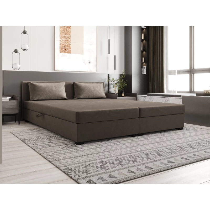 Franciaágy 140x200 ZAJDA DOUBLE 1 tárolóhellyel - sötétbarna