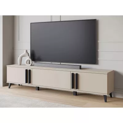 POULSBO széles TV-állvány - kongó / fekete grafit