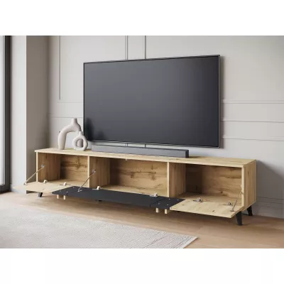 POULSBO széles TV-állvány - kongó / fekete grafit
