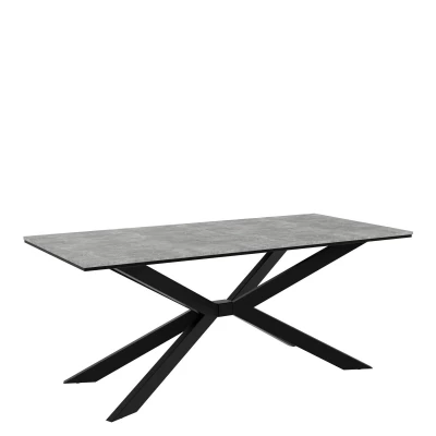 Designer étkezőasztal 190x90 LYNNWOOD - beton / fekete
