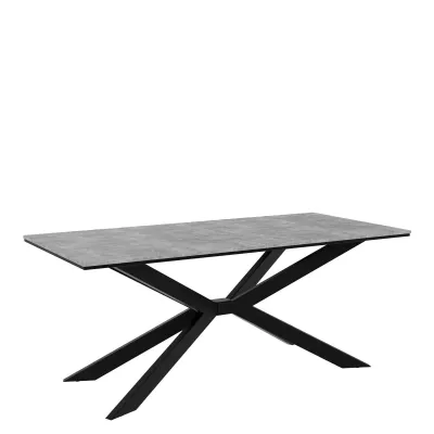 Designer étkezőasztal 190x90 LYNNWOOD - beton / fekete