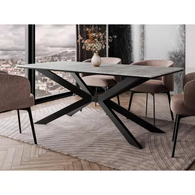 Designer étkezőasztal 190x90 LYNNWOOD - beton / fekete