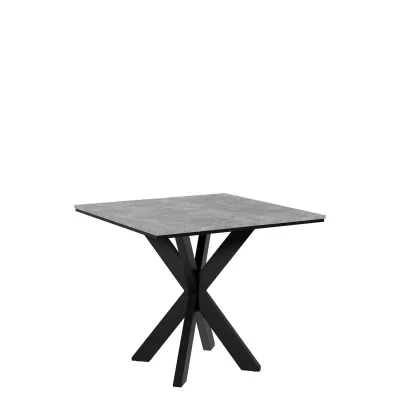 Designer étkezőasztal 90x90 MUKILTEO - beton / fekete