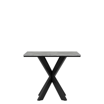 Designer étkezőasztal 90x90 MUKILTEO - beton / fekete
