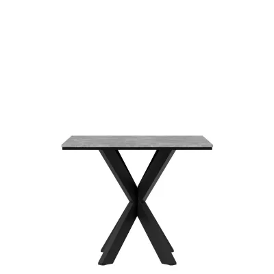 Designer étkezőasztal 90x90 MUKILTEO - beton / fekete