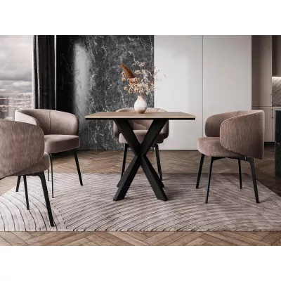 Design étkezőasztal 90x90 MUKILTEO - wotan tölgy / fekete