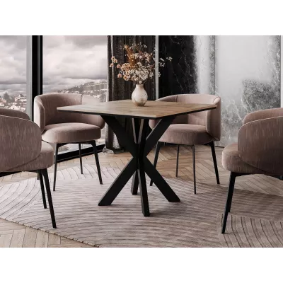 Design étkezőasztal 90x90 MUKILTEO - wotan tölgy / fekete