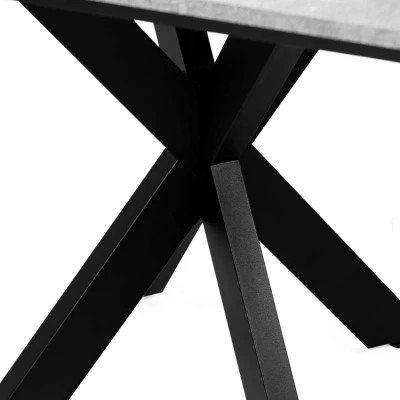 Designer étkezőasztal 90x90 MUKILTEO - beton / fekete