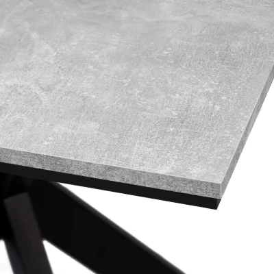 Designer étkezőasztal 90x90 MUKILTEO - beton / fekete