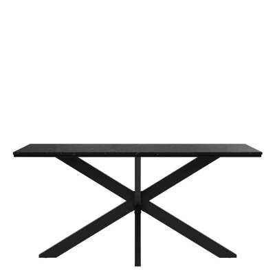 Designer étkezőasztal 160x90 SUMNER - fekete királykék márvány / fényes fekete / fekete