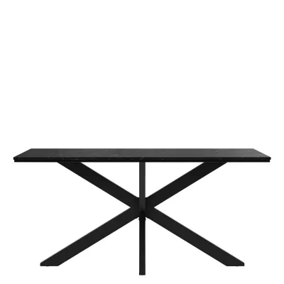 Designer étkezőasztal 160x90 SUMNER - fekete királykék márvány / fényes fekete / fekete