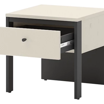 Hálószobabútor ággyal 180x200 REDMOND 2 - tölgy / homokbézs / fekete + INGYENES LED világítás