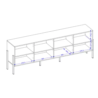 Széles fiókos komód ajtókkal ADIS - fehér