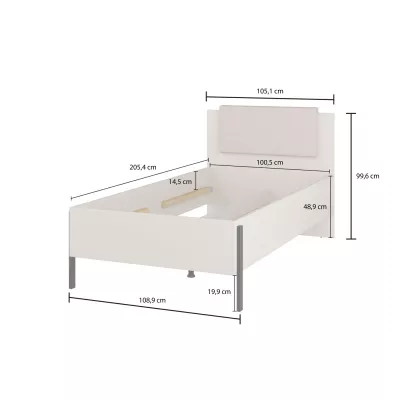Egyszemélyes ágy 100x200 ADIS S - kasmír