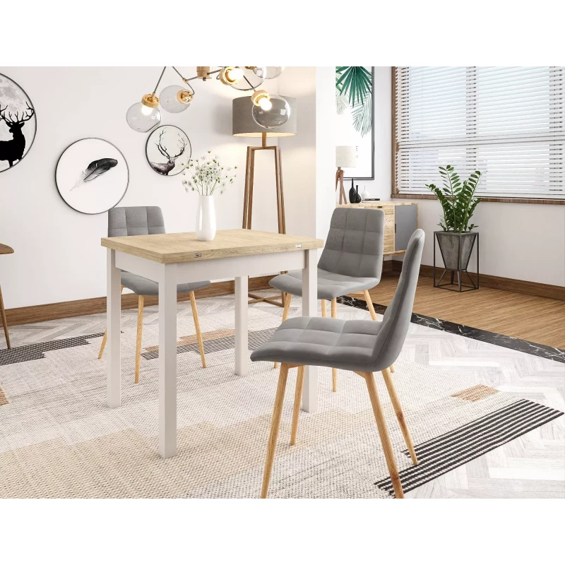 Kihúzható étkezőasztal 80(160)x80 HELMUT - cremona tölgy / kasmír