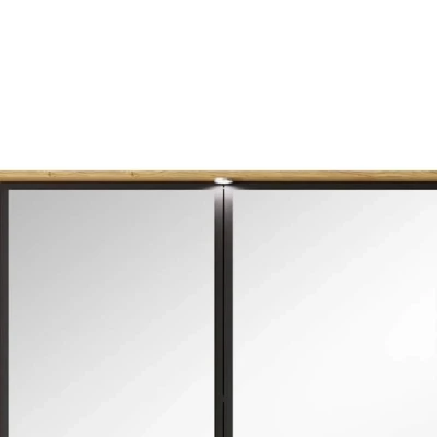 Nagy tükrös gardrób 220 cm BRENT - balti tölgy / fekete