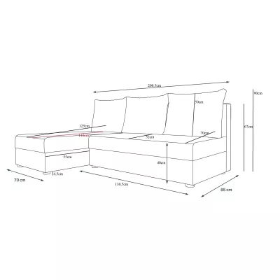 Modern HORTENZIE sarokülő - világos barna / barna