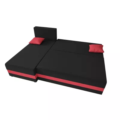 Modern HORTENZIE sarokülő - sötétszürke / fekete