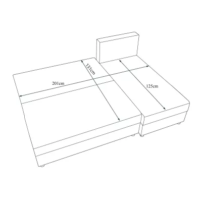 Modern HORTENZIE sarokülő - fekete / sötétszürke