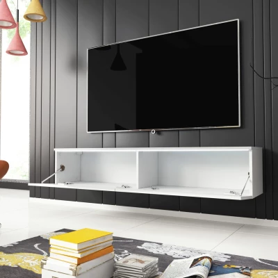 CERIEE 140 TV asztal - fehér, fényes fehér