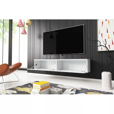 CERIEE 140 TV asztal - fehér, fényes fehér