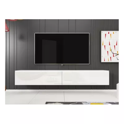 CERIEE 180 TV-asztal - fehér / fényes fehér