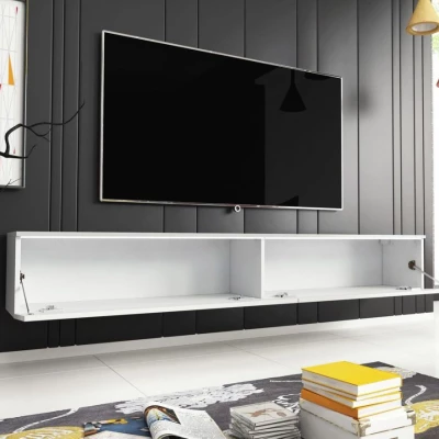 CERIEE 180 TV-asztal - fehér / fényes fehér