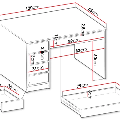CONALL univerzális asztal - fehér
