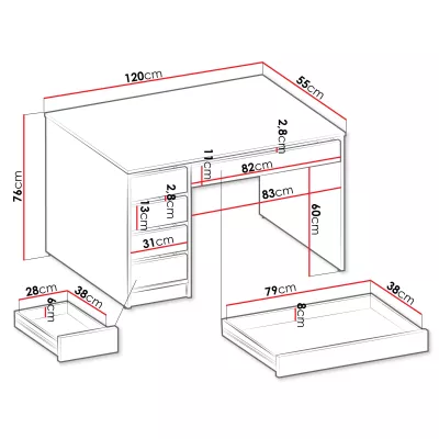 CONALL univerzális asztal - fekete