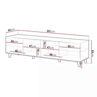HAER 2 stílusos TV asztal - wotan tölgy / fekete