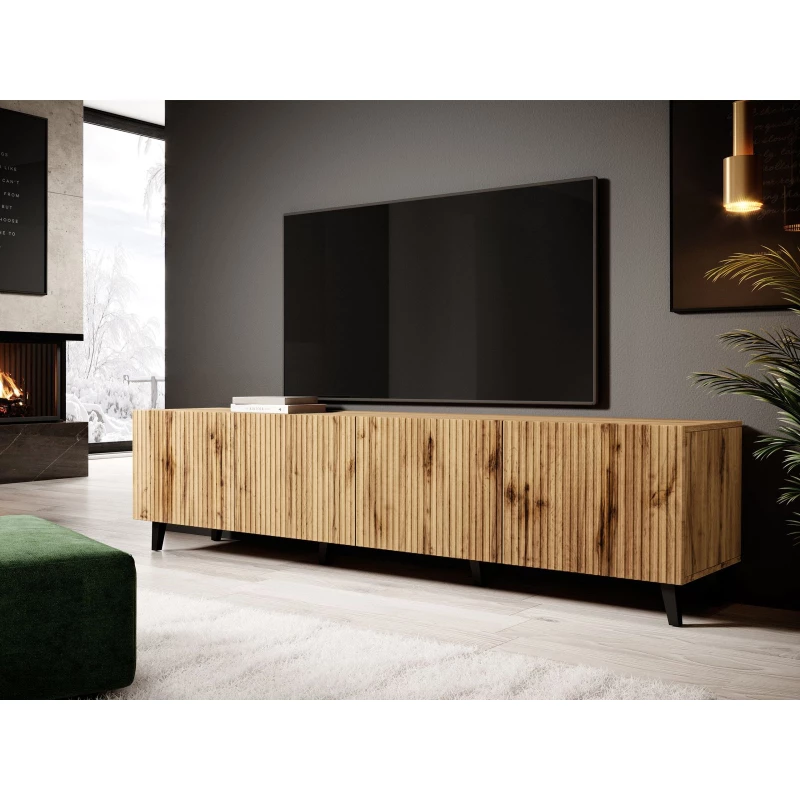 HAER 2 stílusos TV asztal - wotan tölgy / fekete