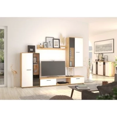 SANA nappali bútor - fehér / artisan tölgy