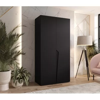 Gardróbszekrény 100 cm SORAYA 1 - fekete / fekete fogantyú