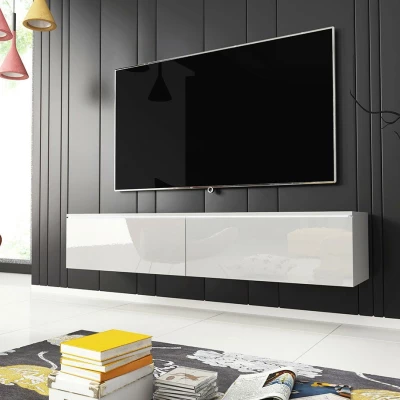 CERIEE 140 TV asztal - fehér, fényes fehér